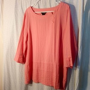 Ali Miles Lagenlook Women's Blouse Rayon/Nylon Size XL